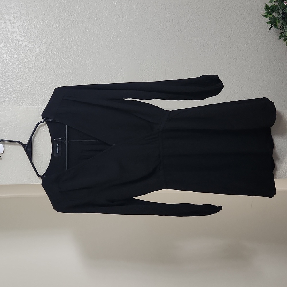MinkPink Faux Wrap Blouson Neutral Mini Dress Size Small
